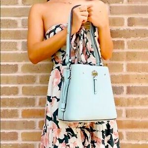 Kate Spade Marti Large Bucket Bag Convertible Shoulder Bag Crossbody Blue Glow